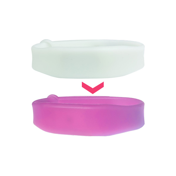 RFID光变硅胶腕带遇紫表线变色硅胶手环